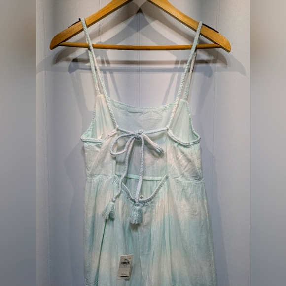 Aerie Light Blue Tie Dye Tiered Max Dress Size Medium Boho Summer - Picture 6 of 7